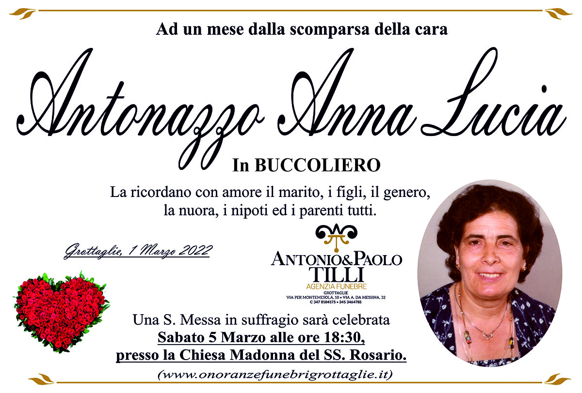 Trigesimo Antonazzo Anna Lucia