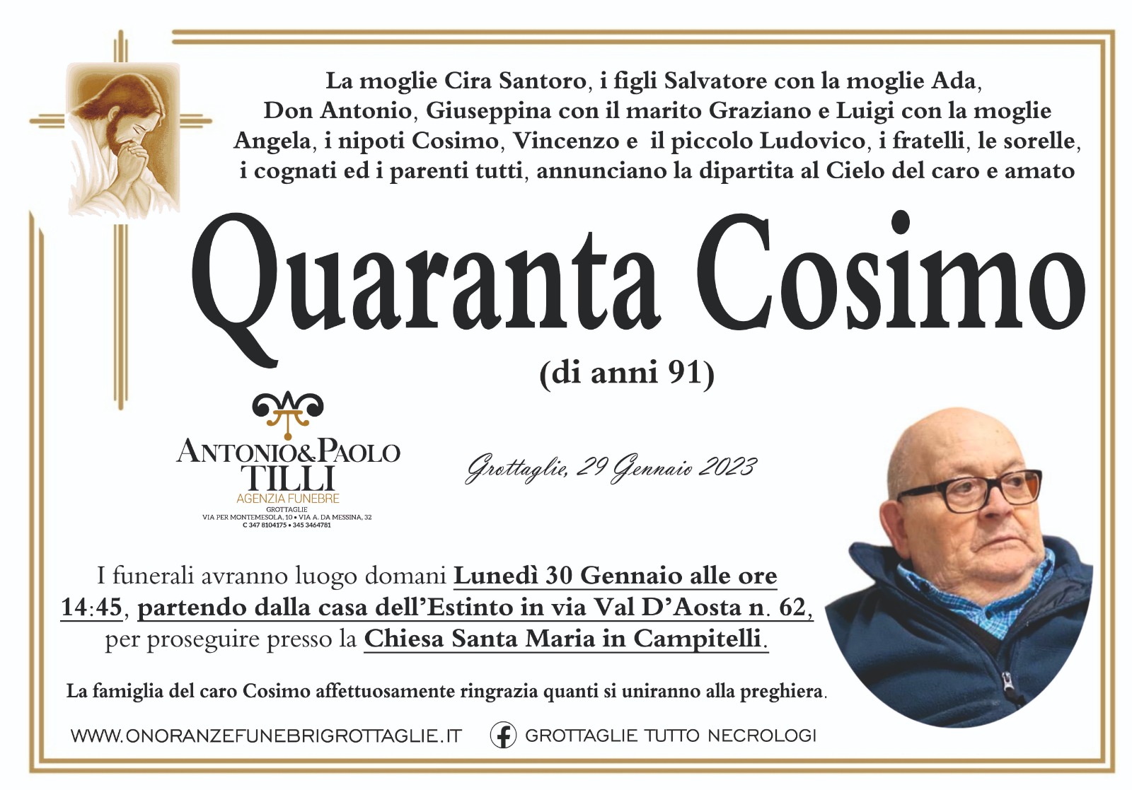 Quaranta Cosimo Lutto
