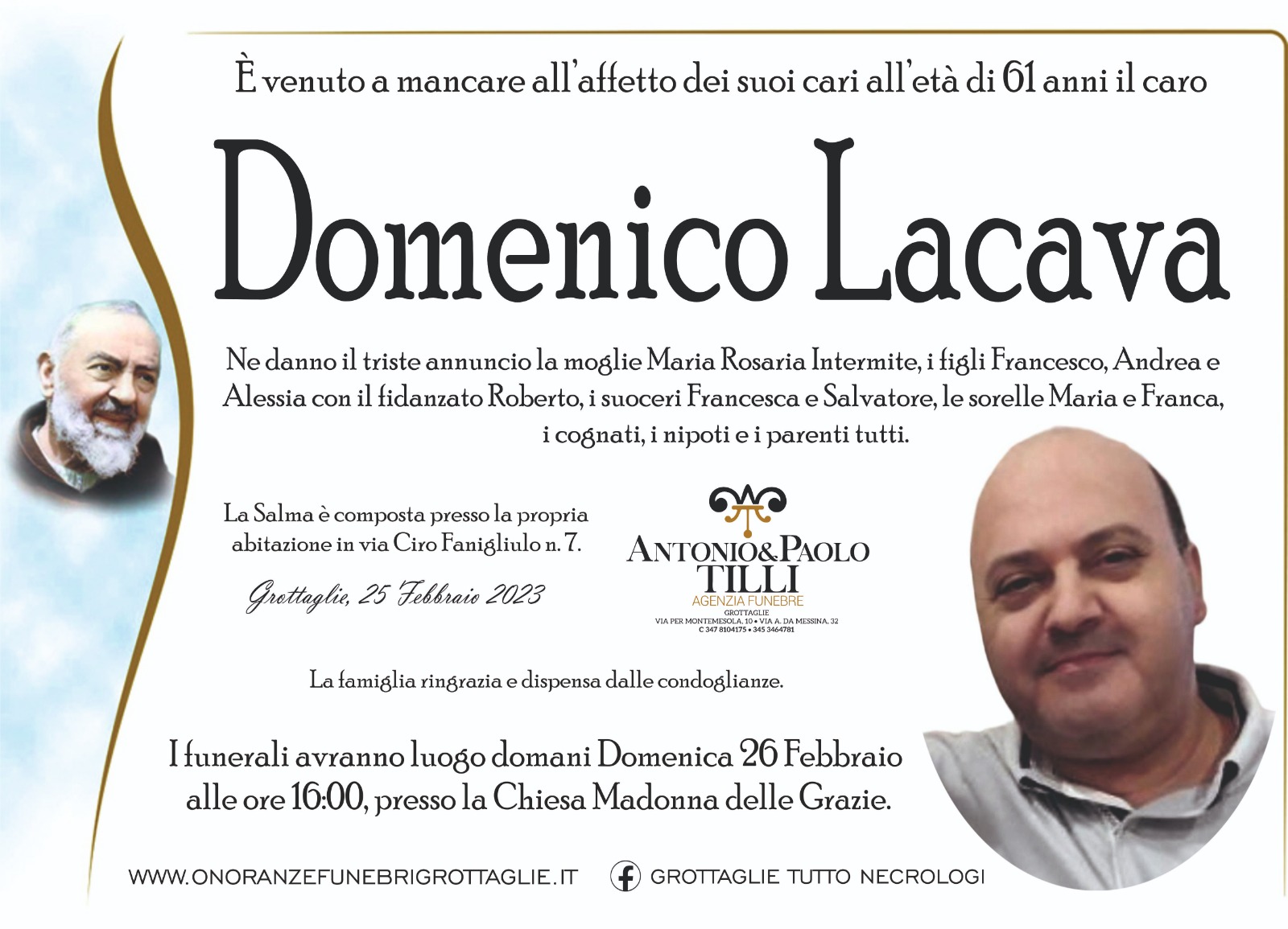 Domenico Lacava Lutto